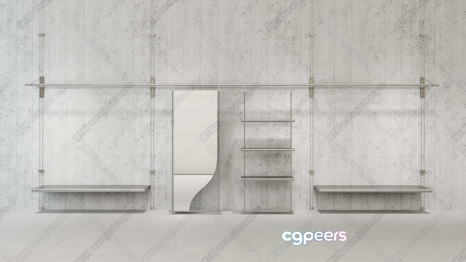 Minimalist Shelving Unit 3D Model - 6647 - CORONA Render Minimalist Shelving Unit 3D Model - 6647 - CORONA Render