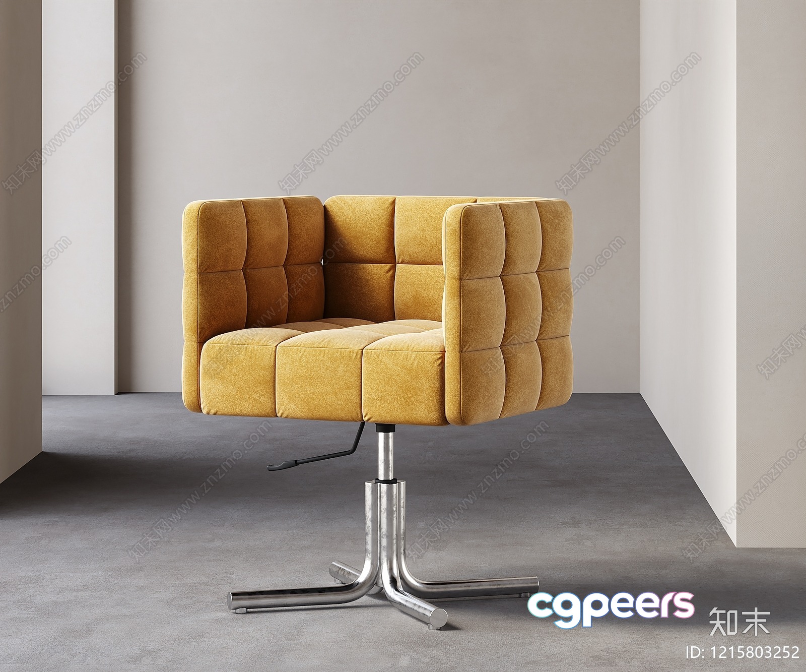 Modern Yellow Chair 3D Model - 13432 - VRAY Render Modern Yellow Chair 3D Model - 13432 - VRAY Render