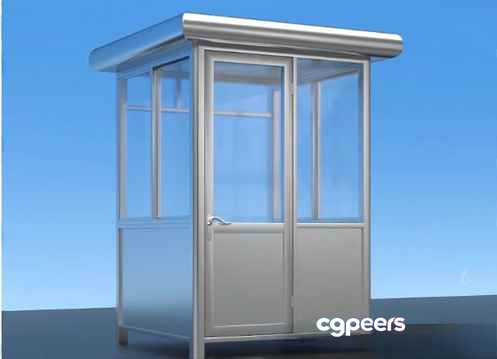 White Outdoor Gazebo 3D Model - 8704 - CORONA Render