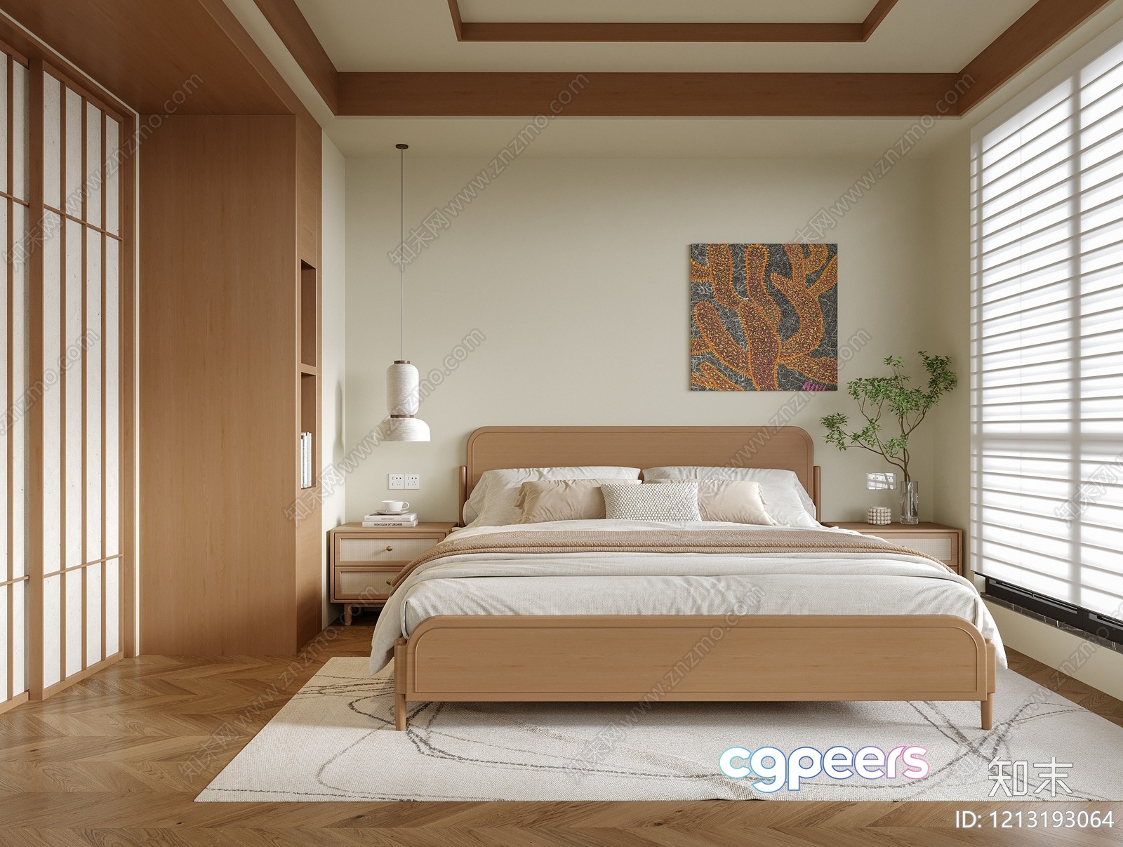 Cozy Bedroom 3D Model - 10422 - VRAY Render