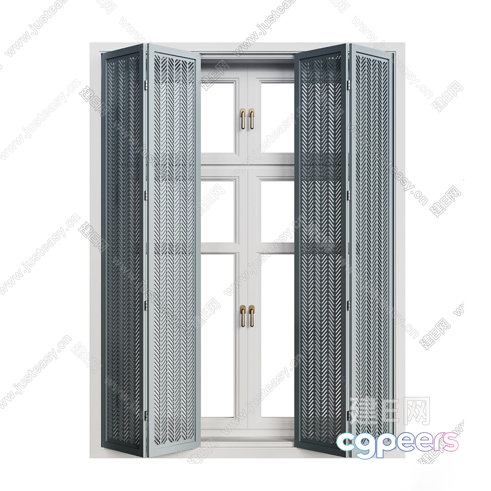 A Gray Door With A Patterned Screen 3D Model - 6094 - VRAY Render A Gray Door With A Patterned Screen 3D Model - 6094 - VRAY Render