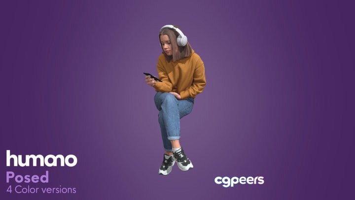 3D Game Assets - Posed Woman Sitting - Humano 045-3689 3D Game Assets - Posed Woman Sitting - Humano 045-3689