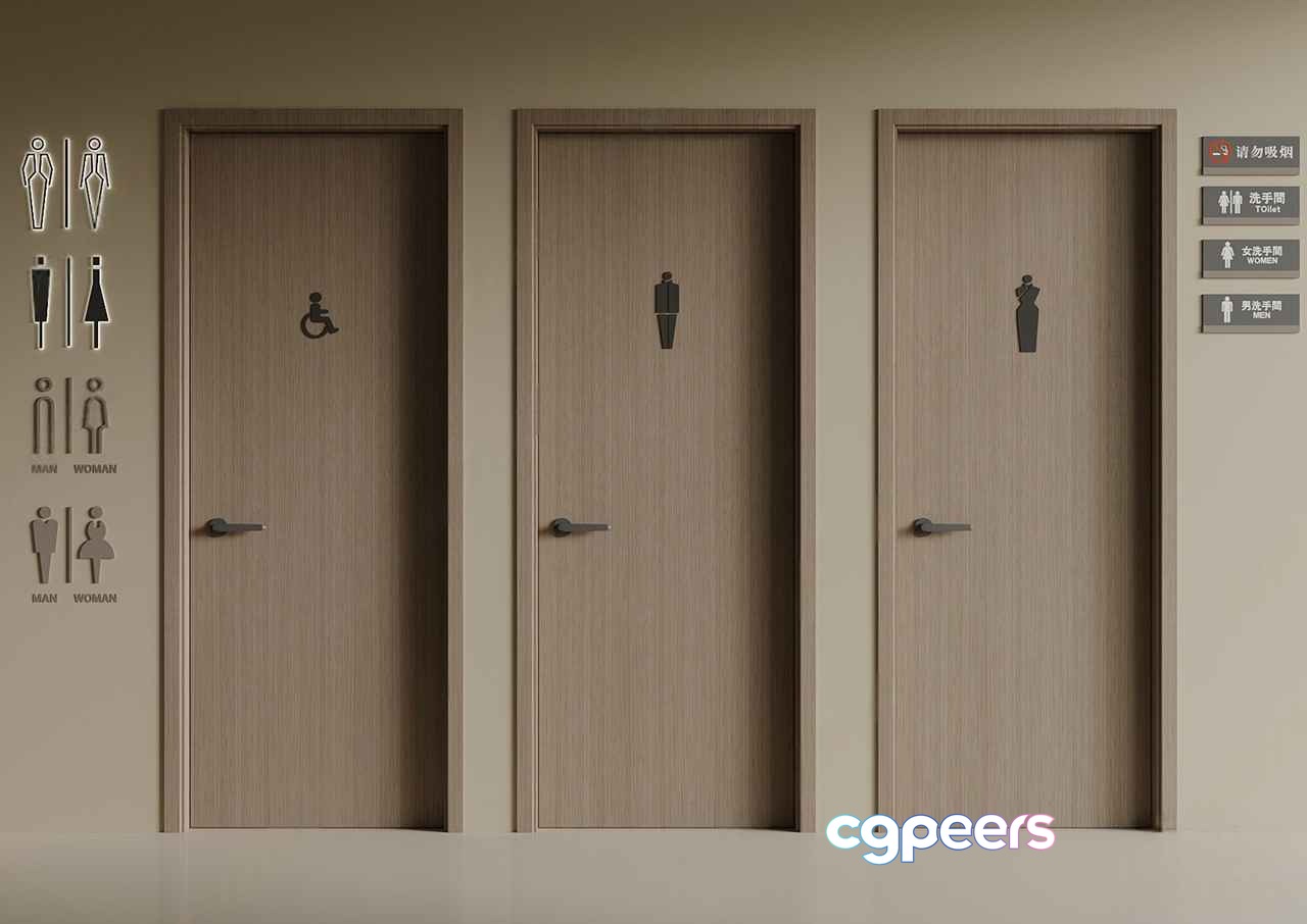 Three Doors 3D Model - 10598 - VRAY Render
