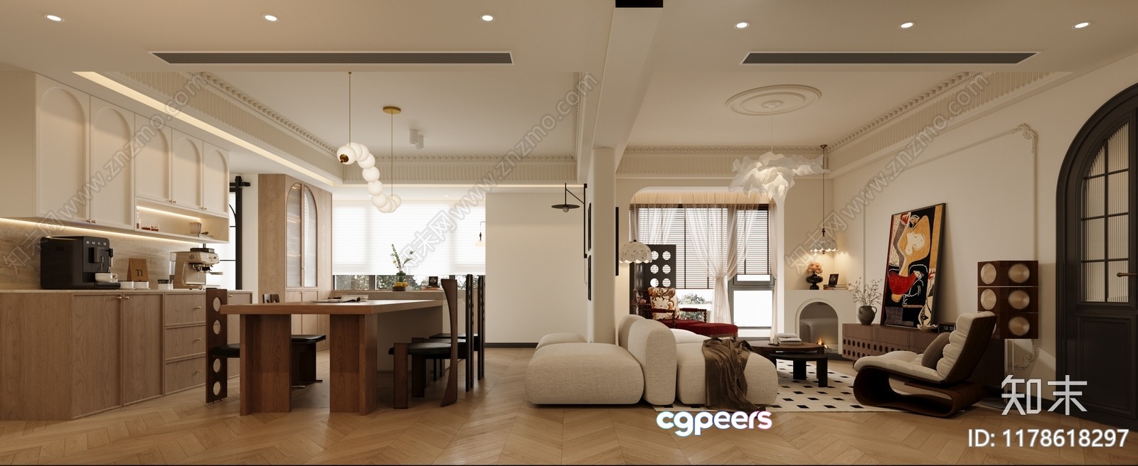 Modern Living Room 3D Model - 15310 - CORONA Render