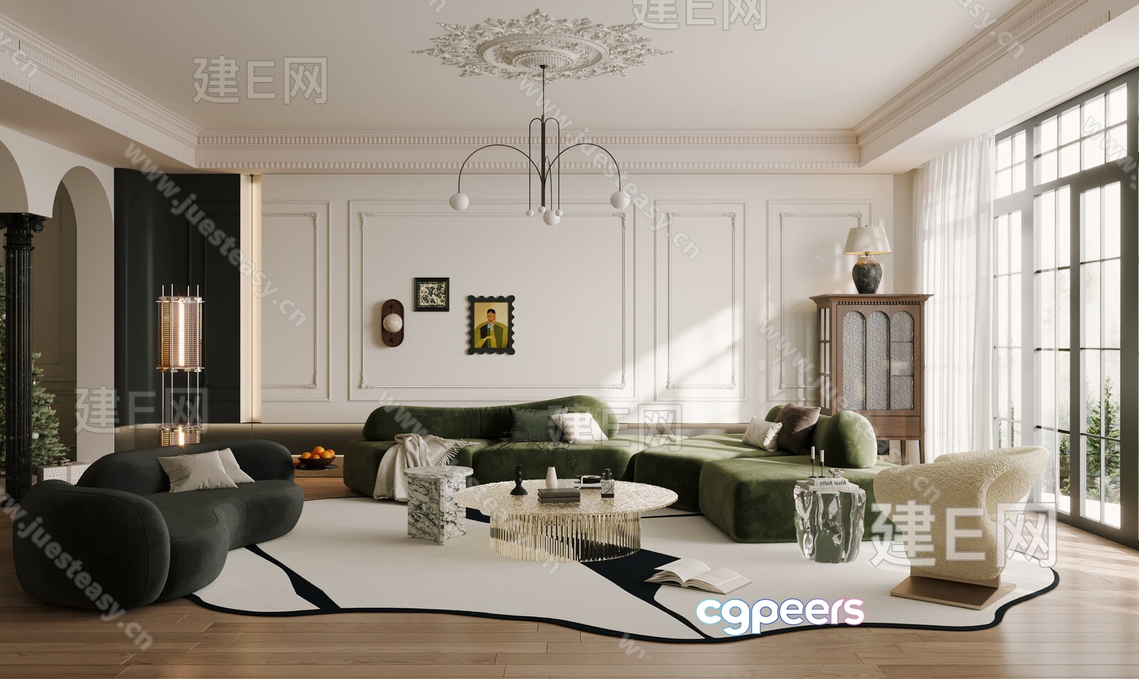 Modern Living Room 3D Model - 4506 - CORONA Render