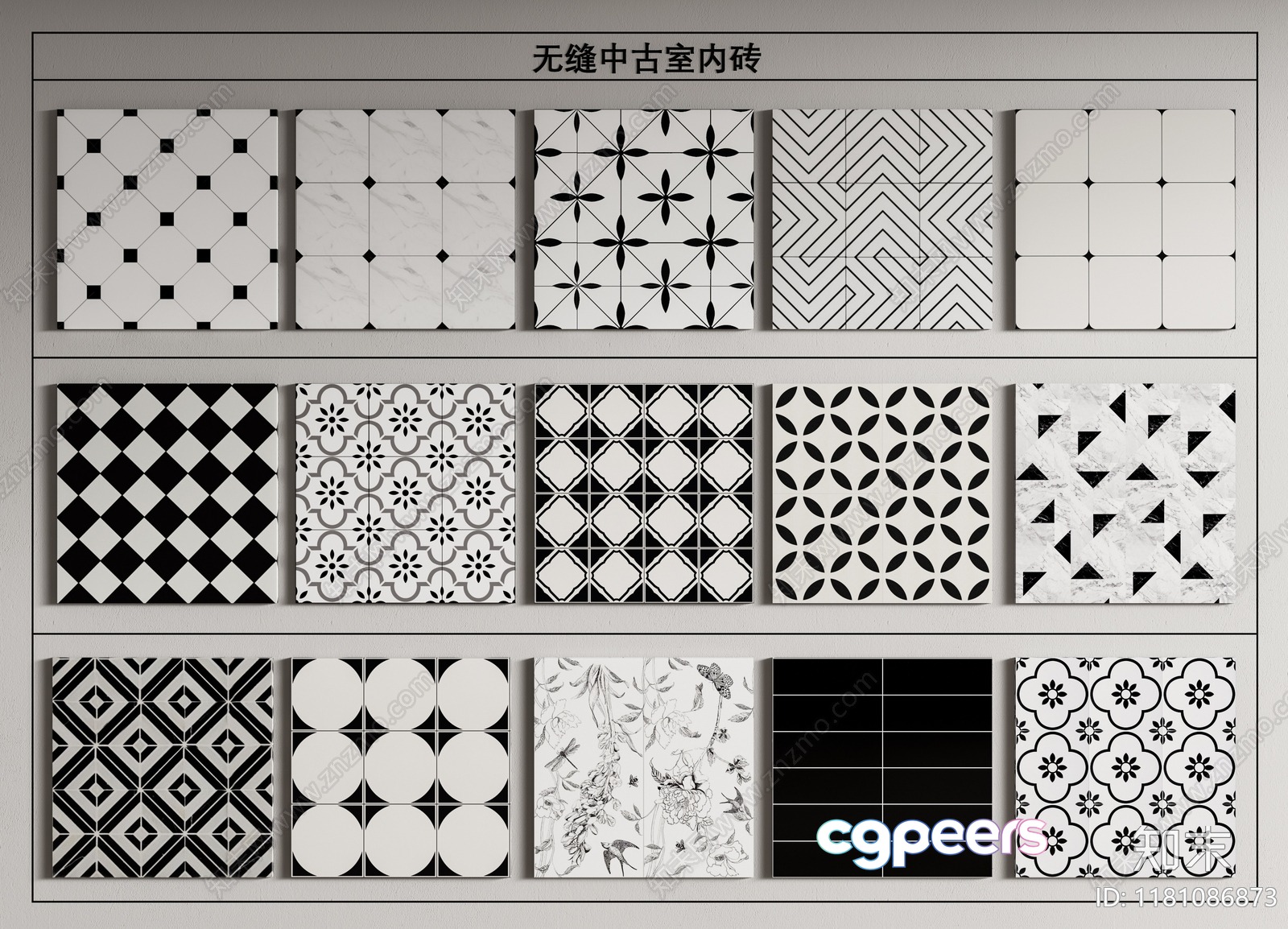 Black And White Tiles 3D Model - 5176 - VRAY Render Black And White Tiles 3D Model - 5176 - VRAY Render