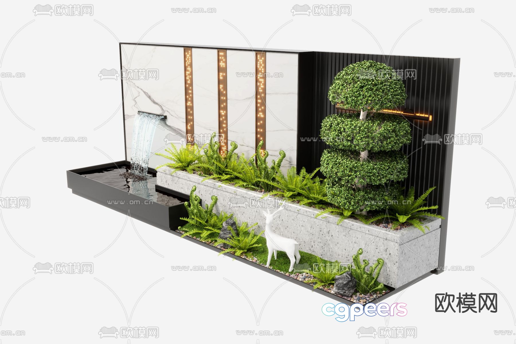 Modern Outdoor Space 3D Model - 11806 - VRAY Render
