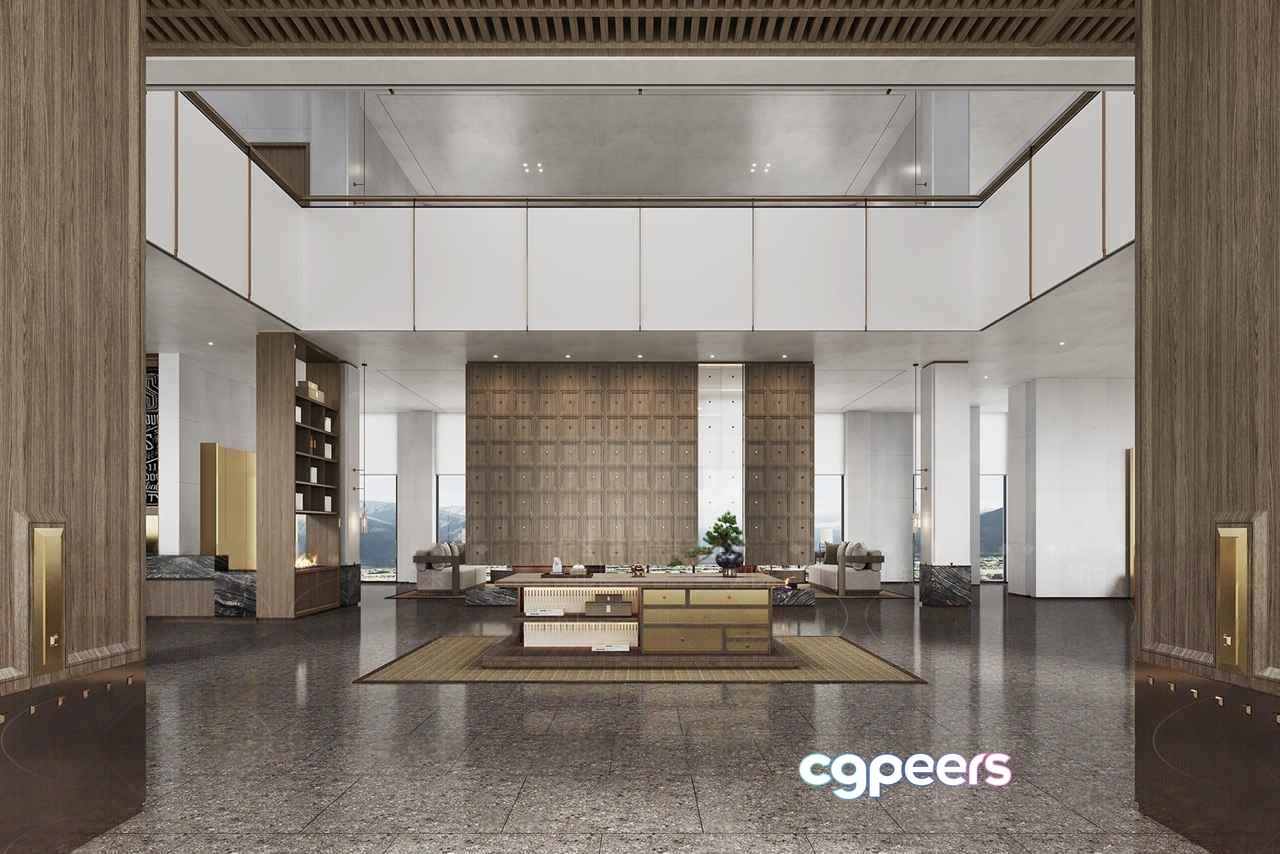 Modern High-End Living Room 3D Model - 105 - VRAY Render