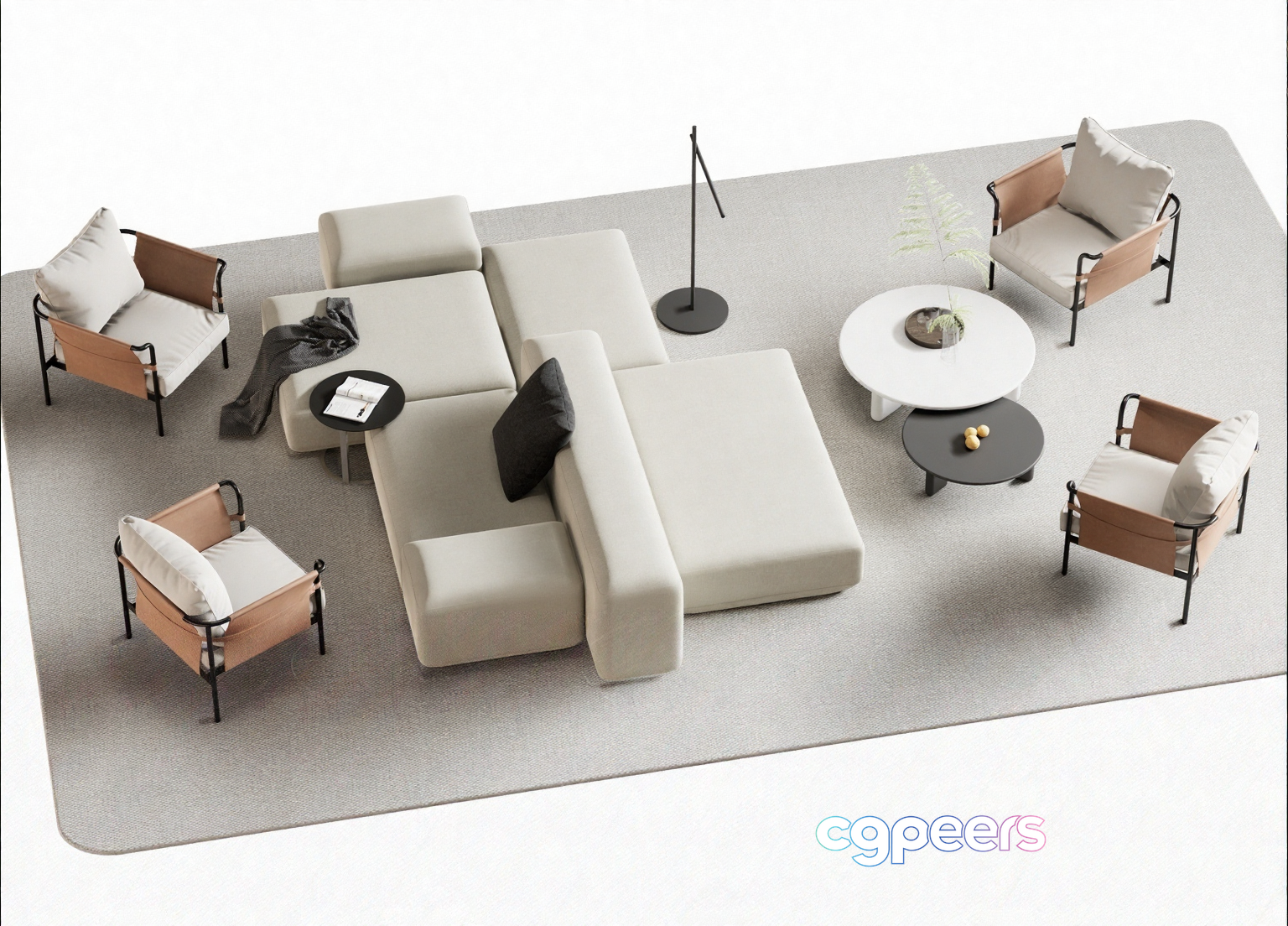 Modern Living Room 3D Model - 14590 - VRAY Render Modern Living Room 3D Model - 14590 - VRAY Render