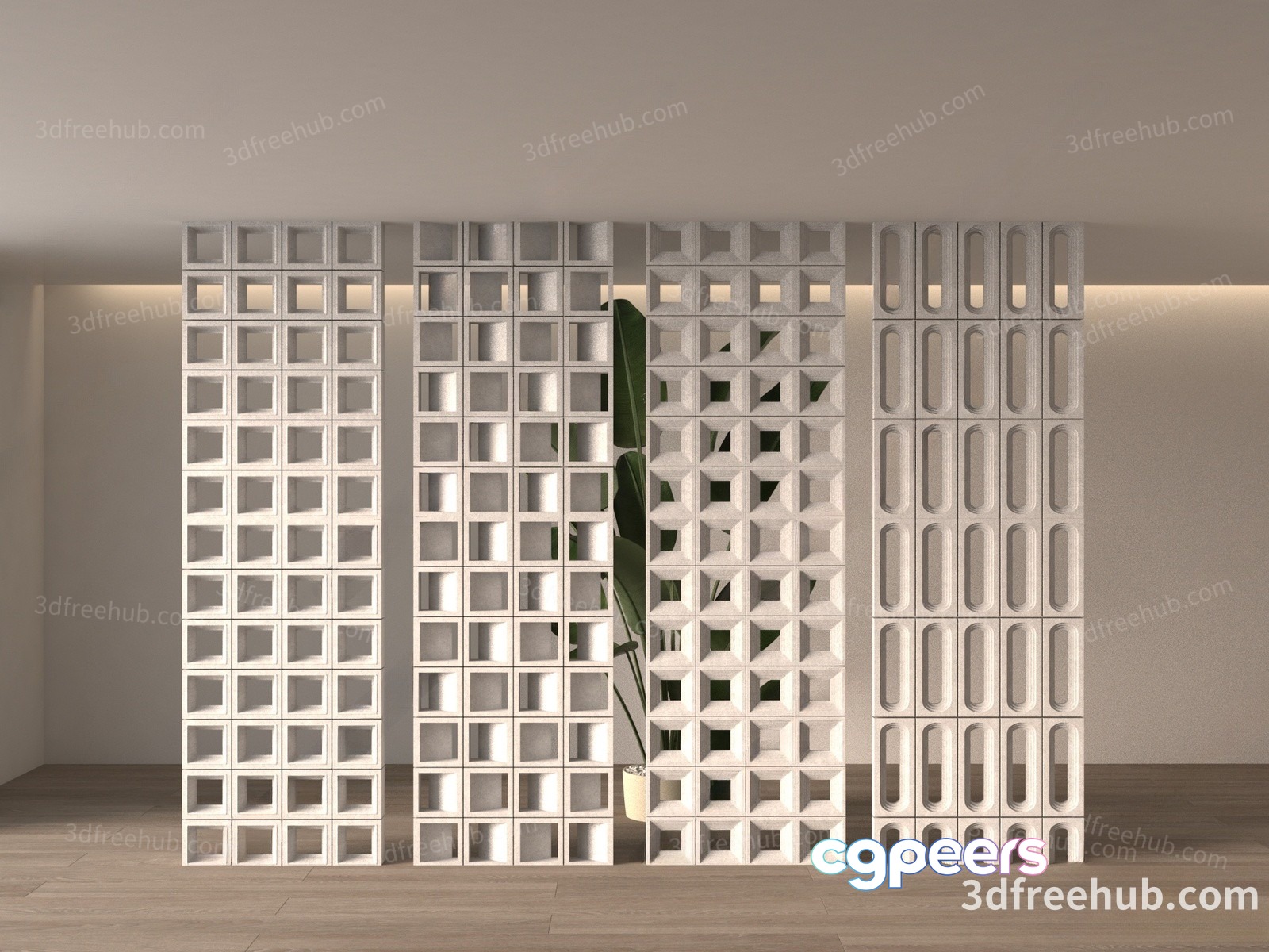 Modern Room Divider 3D Model - 20166 - VRAY Render