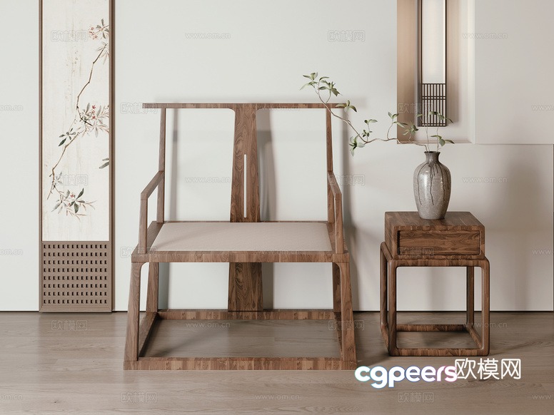 Wooden Chair And Table 3D Model - 18777 - CORONA Render Wooden Chair And Table 3D Model - 18777 - CORONA Render
