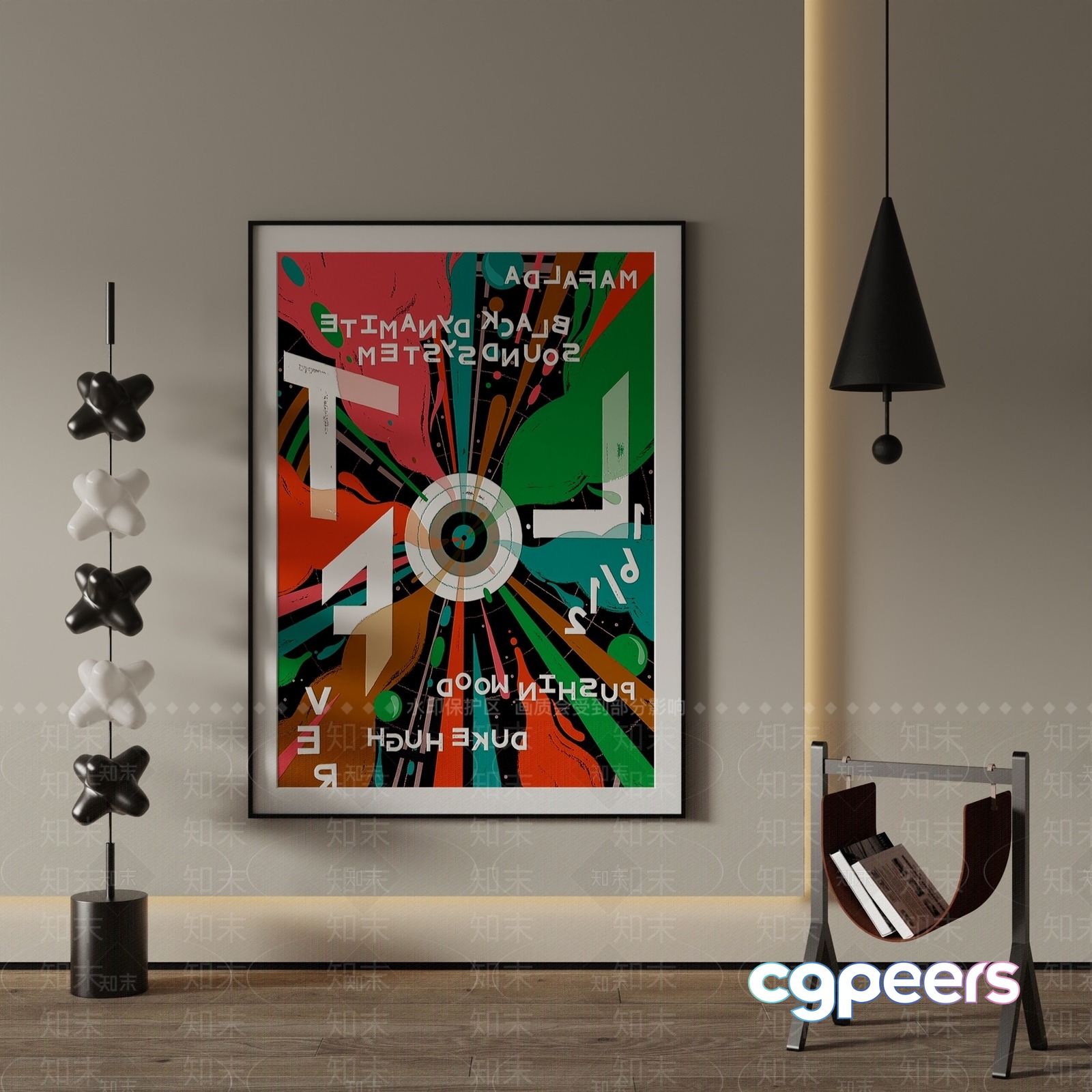 Abstract Art Print 3D Model - 23196 - VRAY Render