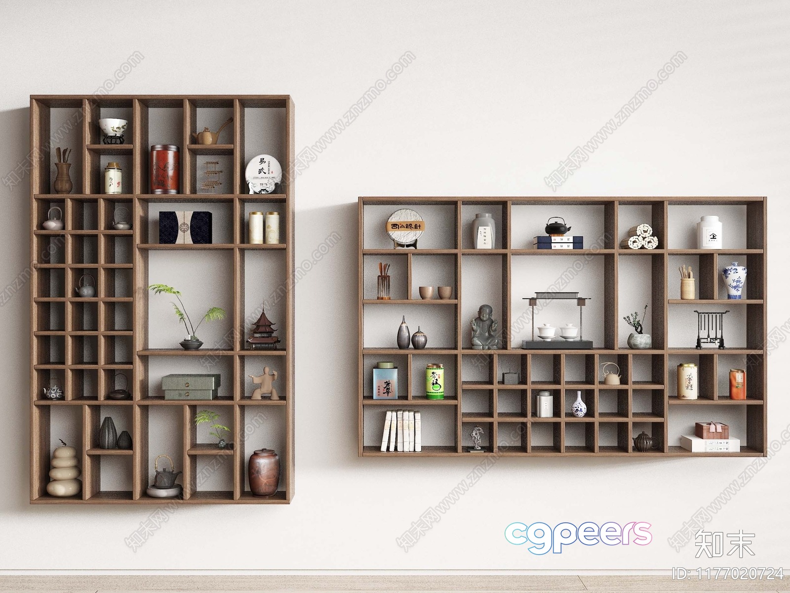 Wooden Shelf Display 3D Model - 23108 - VRAY Render