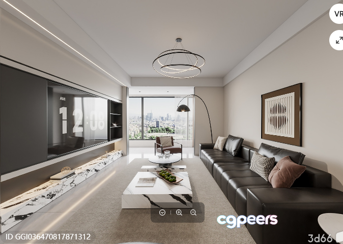 Modern Living Room 3D Model - 13280 - VRAY Render