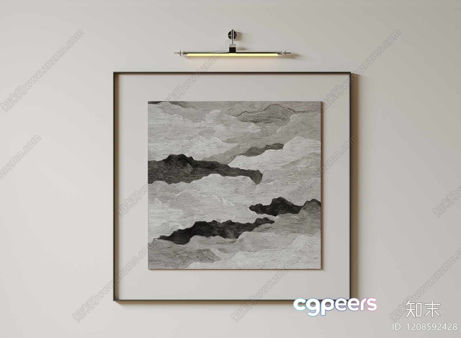 A Framed Abstract Art Piece 3D Model - 211 - VRAY Render