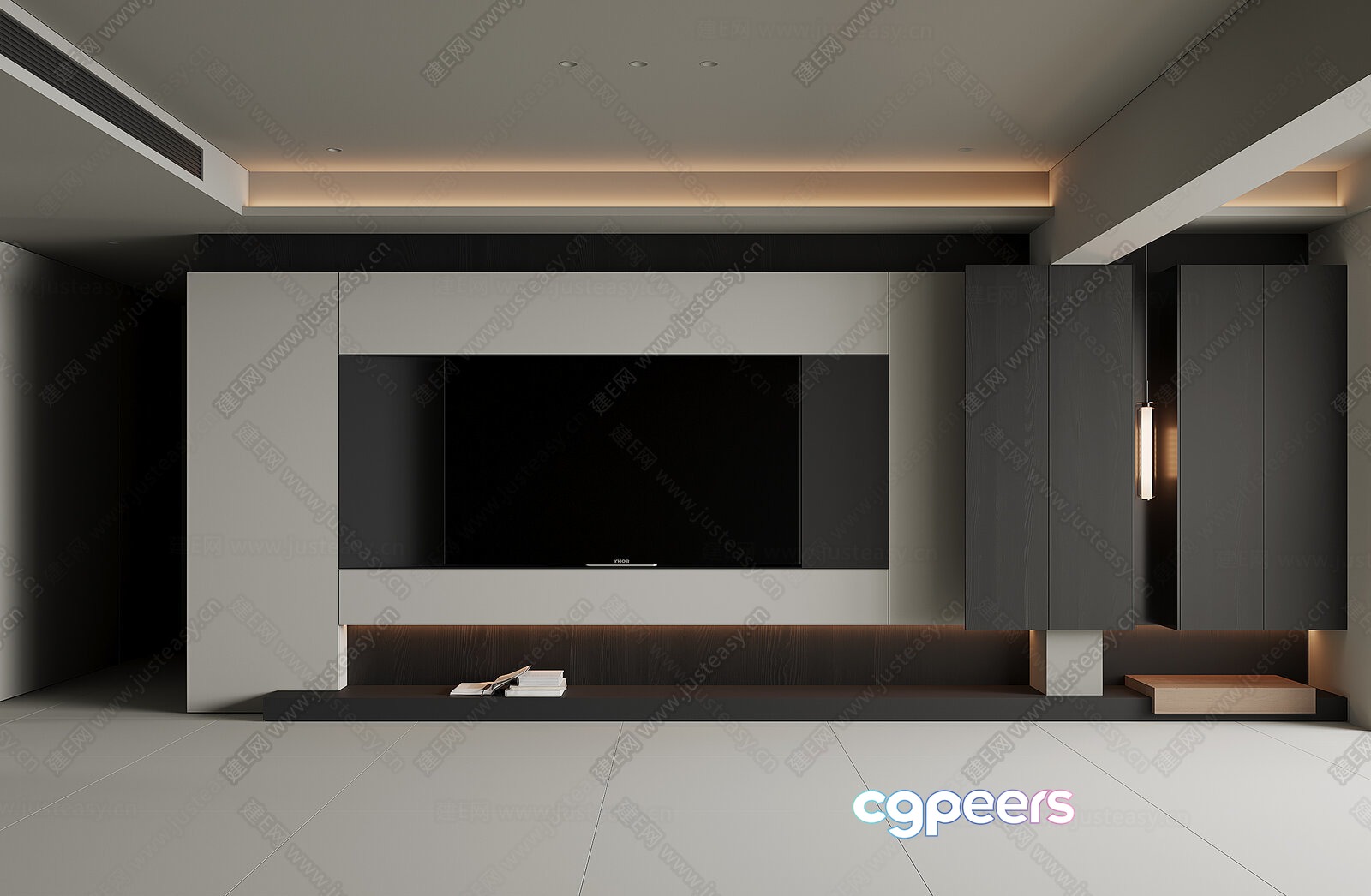 Modern Living Room 3D Model - 21399 - VRAY Render