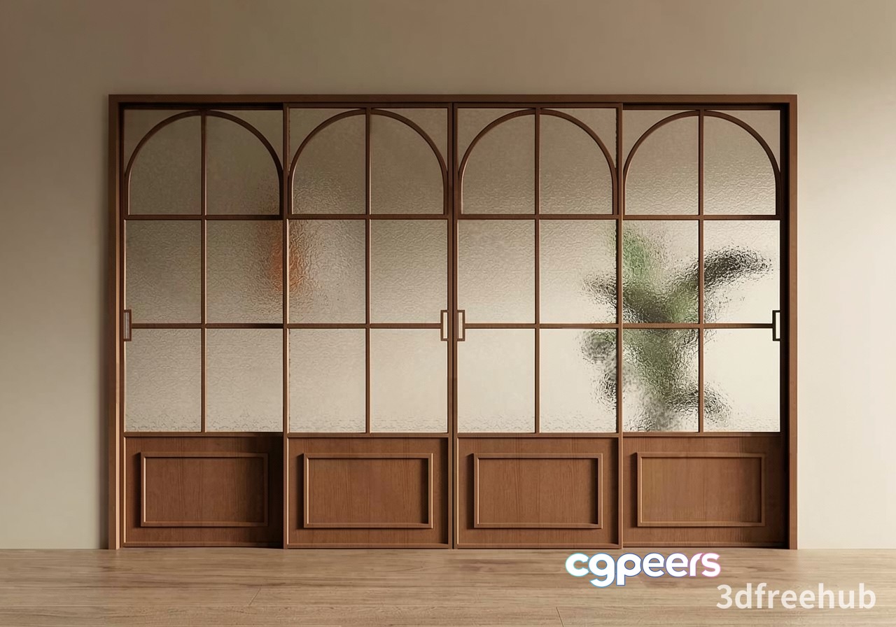 Wooden Sliding Doors 3D Model - 21151 - VRAY Render