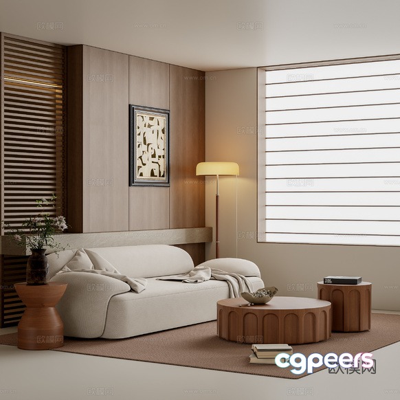 Modern Living Room 3D Model - 2594 - VRAY Render