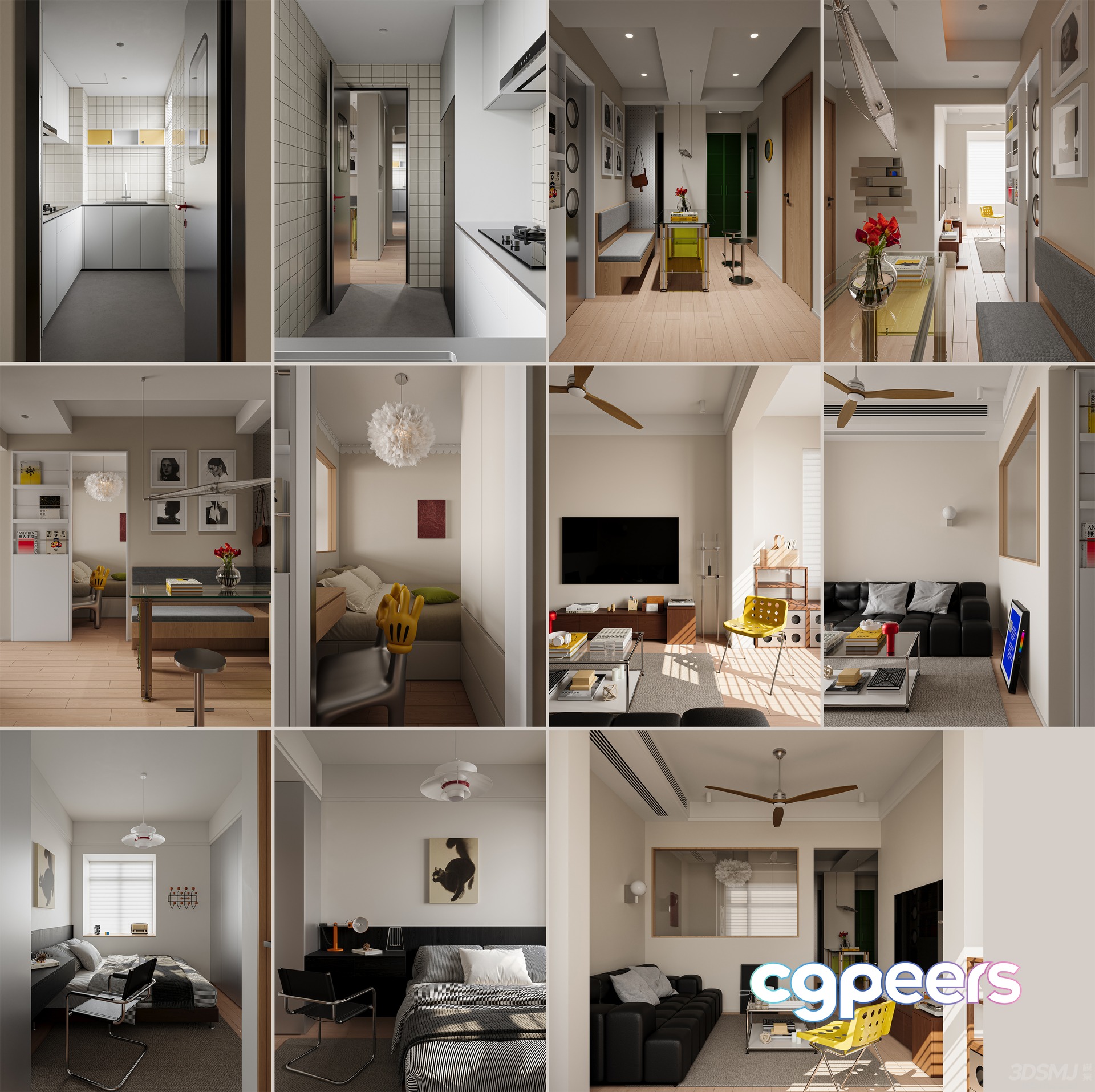 Modern Apartment Interior 3D Model - 342 - VRAY Render Modern Apartment Interior 3D Model - 342 - VRAY Render