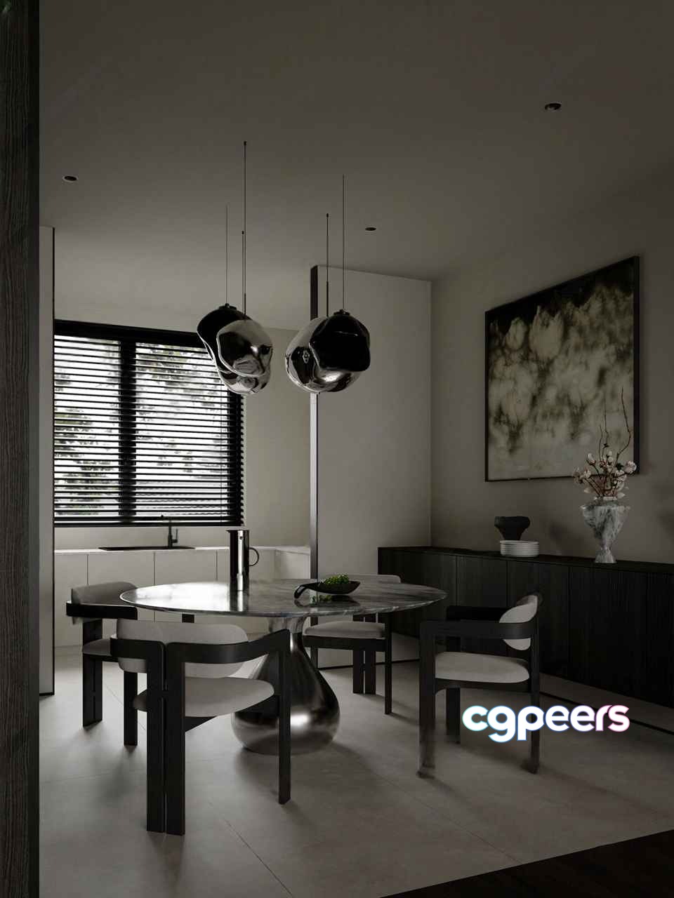 Modern Dining Room 3D Model - 17530 - CORONA Render Modern Dining Room 3D Model - 17530 - CORONA Render