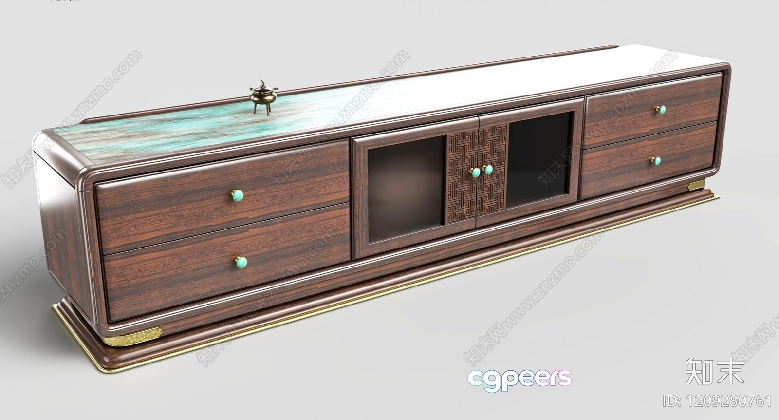 Wooden Dresser With Drawers 3D Model - 22558 - VRAY Render