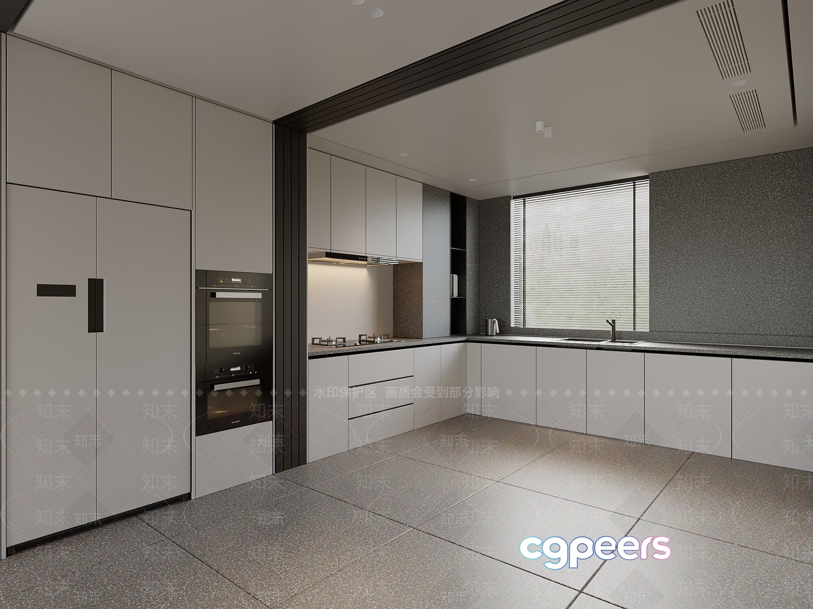 Modern Kitchen 3D Model - 7499 - VRAY Render Modern Kitchen 3D Model - 7499 - VRAY Render