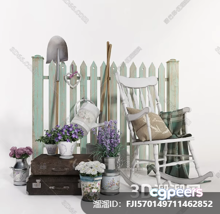 White Rocking Chair 3D Model - 1750 - CORONA Render White Rocking Chair 3D Model - 1750 - CORONA Render