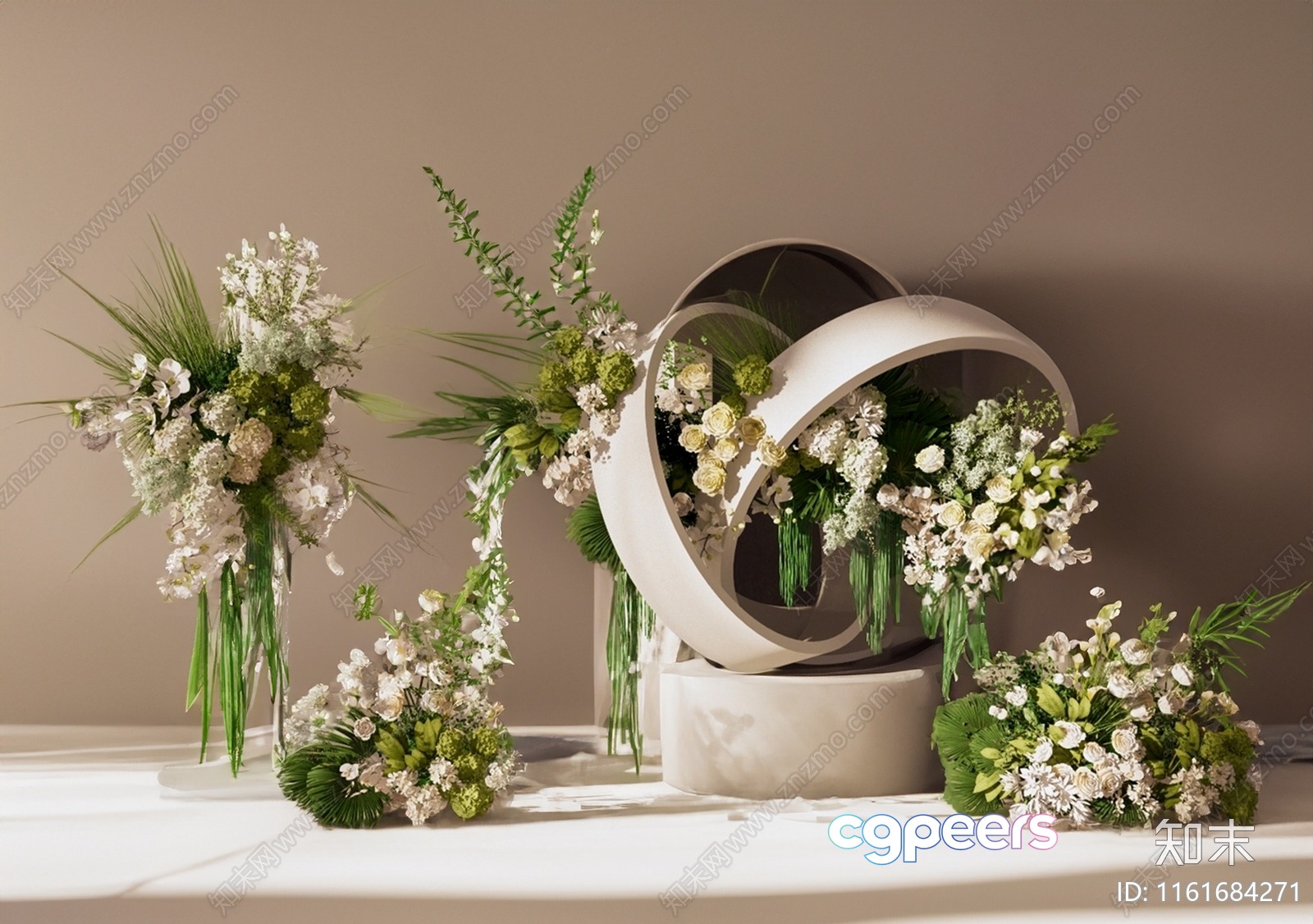 A Modern Floral Arrangement 3D Model - 20402 - VRAY Render A Modern Floral Arrangement 3D Model - 20402 - VRAY Render