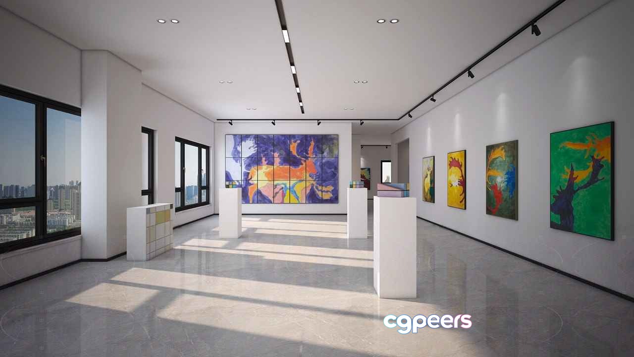 Modern Art Gallery 3D Model - 12929 - VRAY Render Modern Art Gallery 3D Model - 12929 - VRAY Render