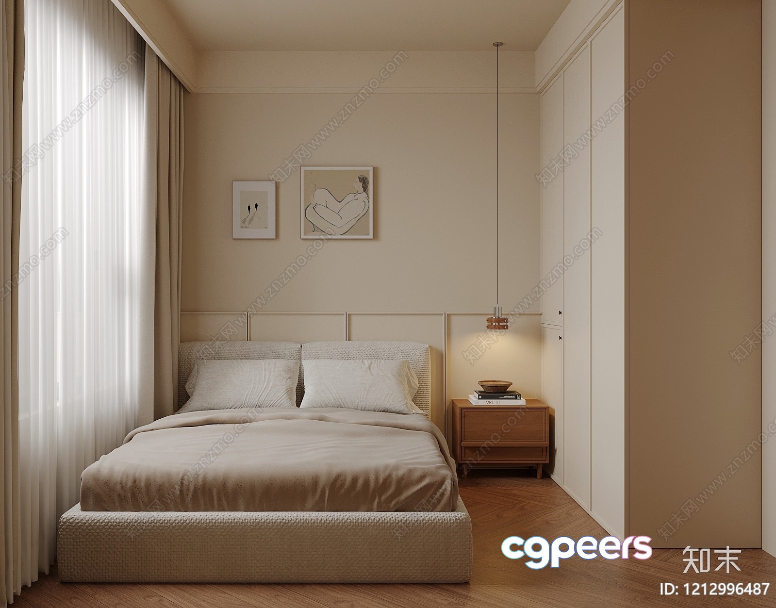 Cozy Bedroom 3D Model - 2036 - VRAY Render