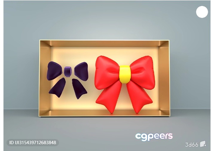 A Pair Of Bows In A Box 3D Model - 7122 - VRAY Render
