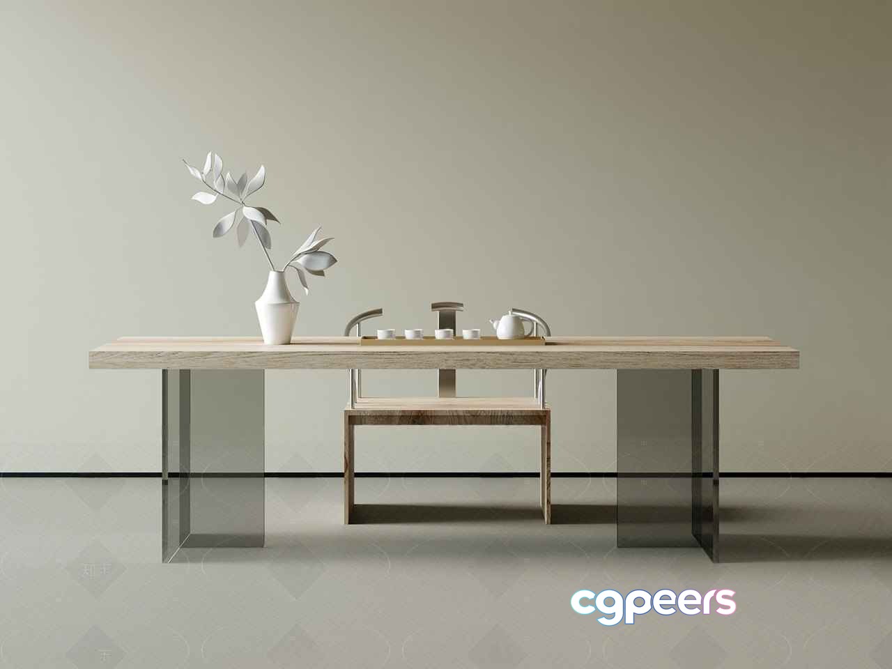 Minimalist Dining Table 3D Model - 5878 - CORONA Render Minimalist Dining Table 3D Model - 5878 - CORONA Render