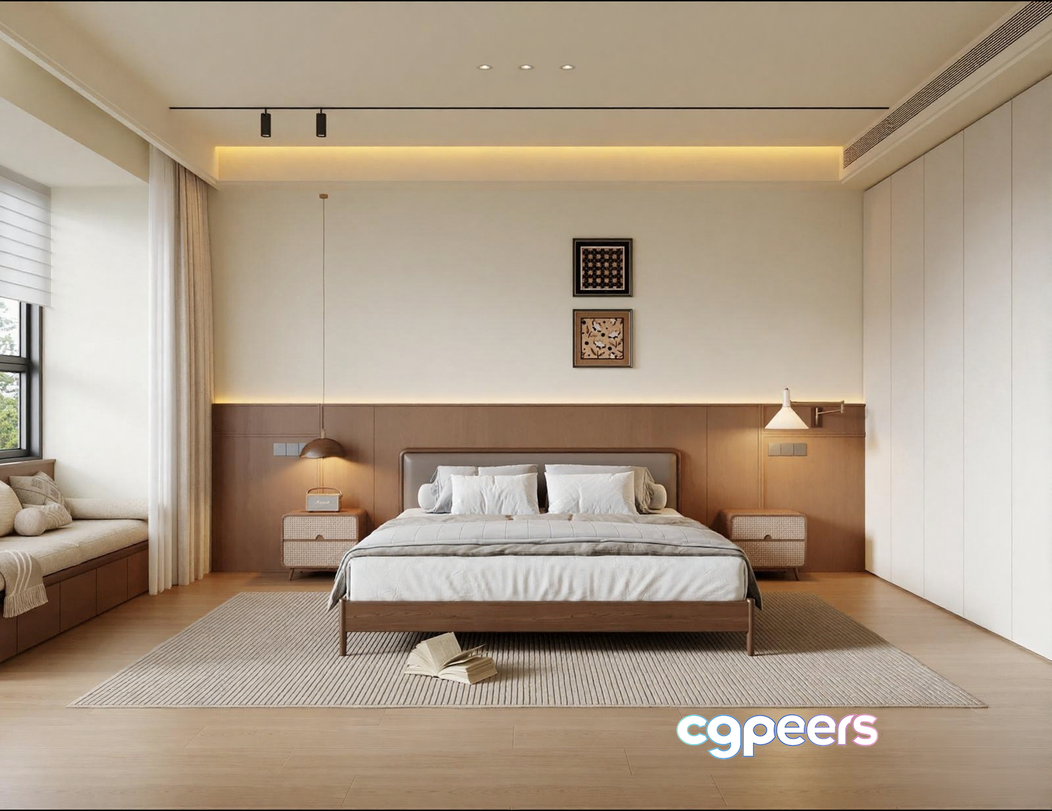 Cozy Modern Bedroom 3D Model - 13210 - VRAY Render