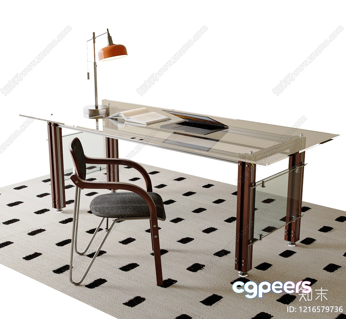 Modern Glass Desk 3D Model - 18186 - VRAY Render Modern Glass Desk 3D Model - 18186 - VRAY Render