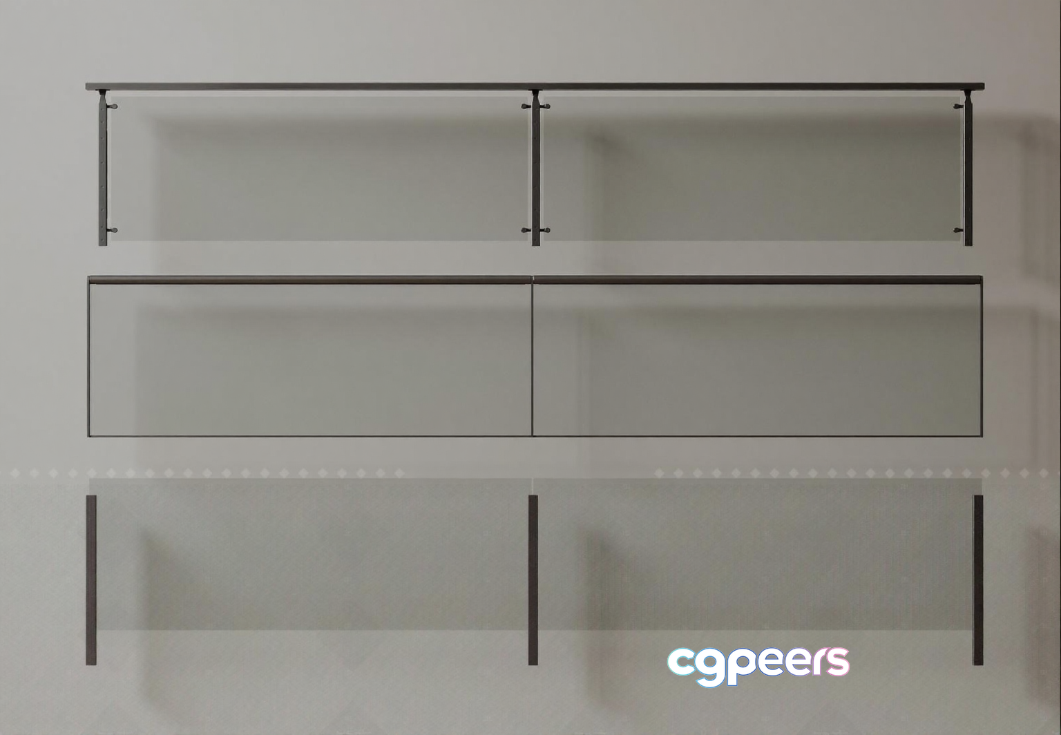 A Modern Shelving Unit 3D Model - 14120 - VRAY Render