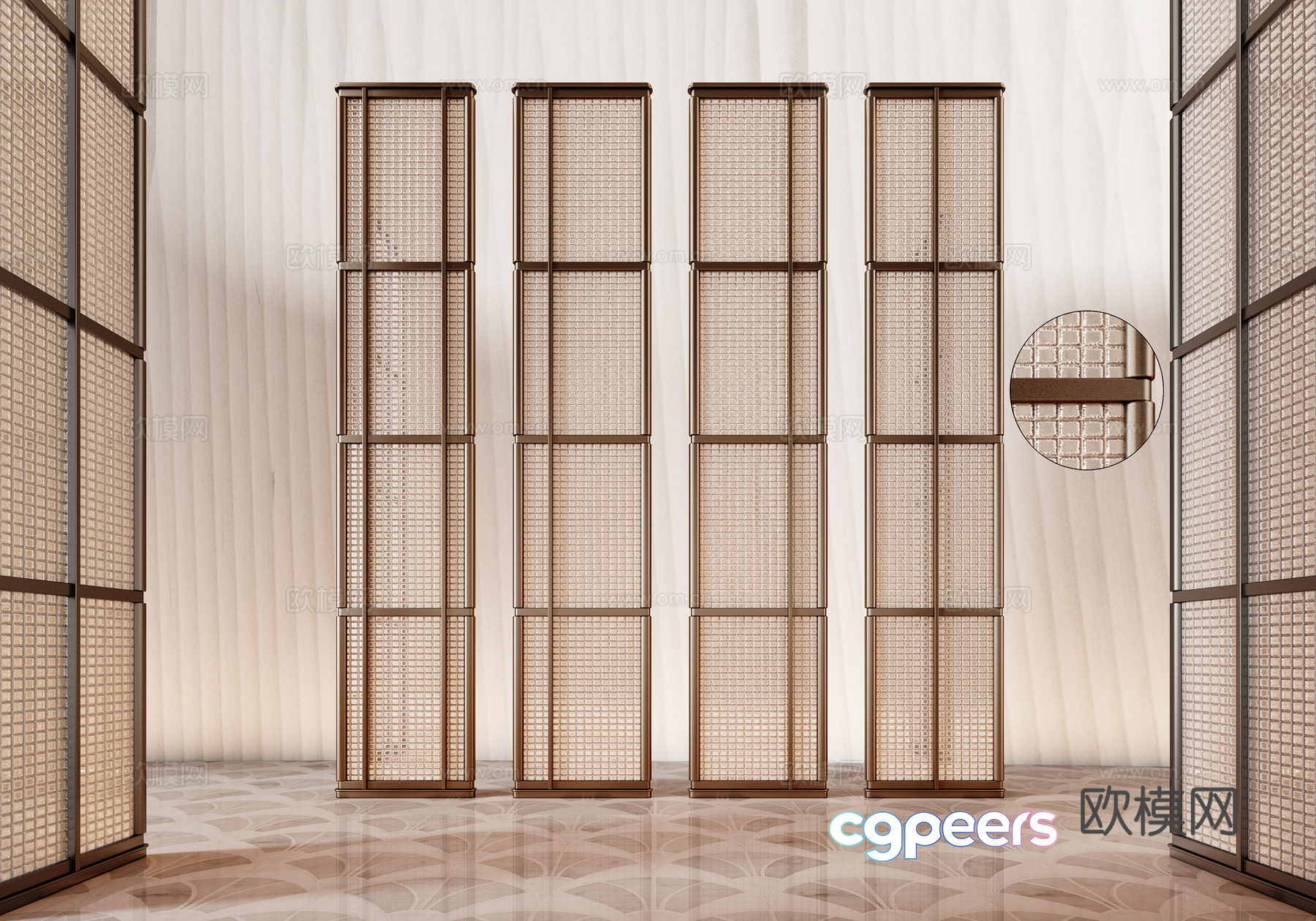 Modern Partition Screens 3D Model - 3318 - VRAY Render Modern Partition Screens 3D Model - 3318 - VRAY Render