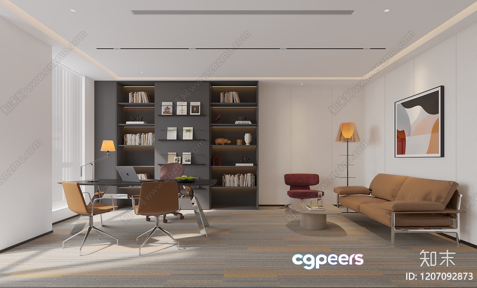 Modern Office Space 3D Model - 11578 - VRAY Render