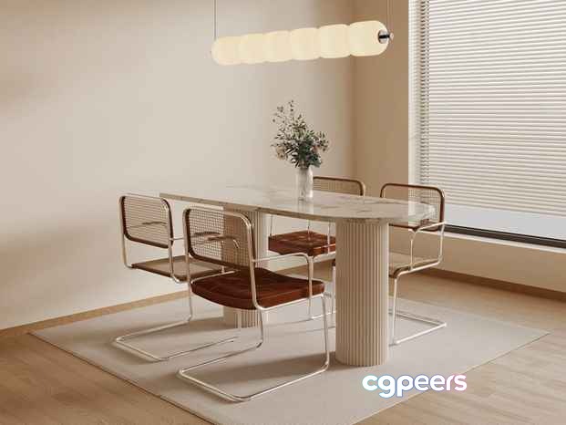 Modern Dining Table 3D Model - 21701 - VRAY Render
