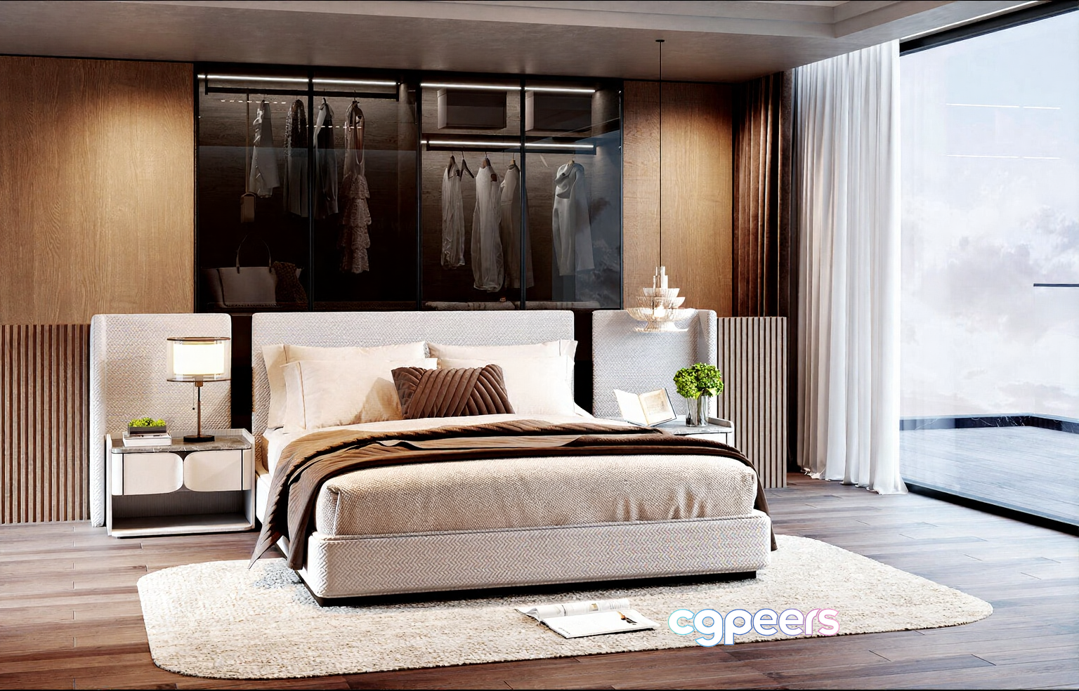 Modern Beige Bedroom 3D Model - 3335 - CORONA Render