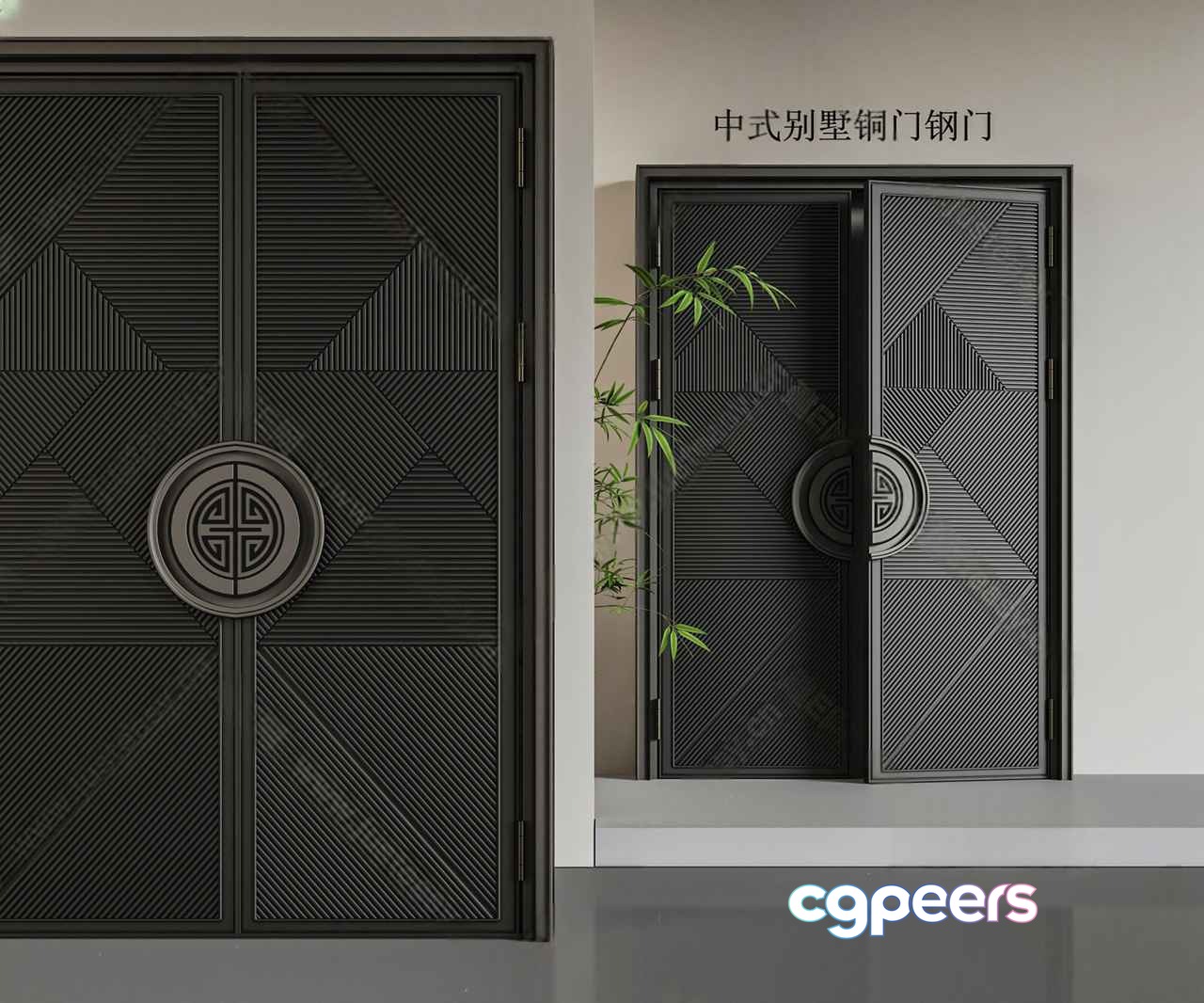 Traditional Chinese Doors 3D Model - 11428 - VRAY Render