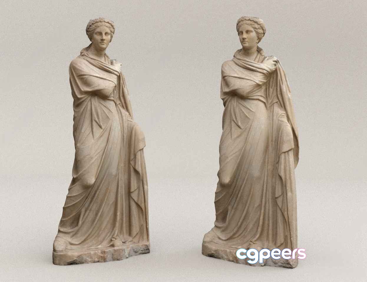 Ancient Greek Statues 3D Model - 2729 - VRAY Render