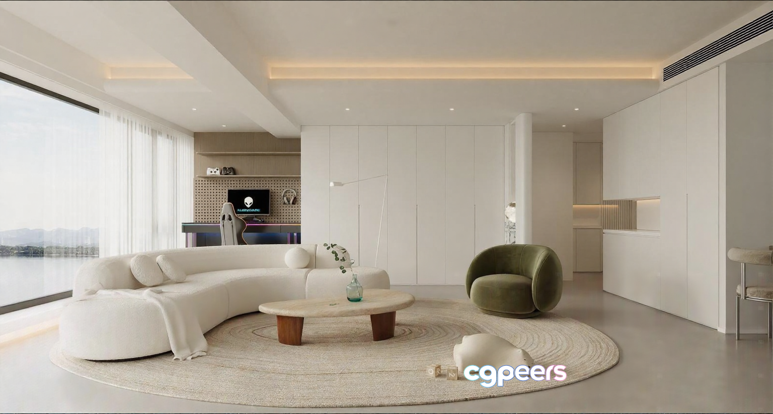 Modern Living Room 3D Model - 4412 - VRAY Render