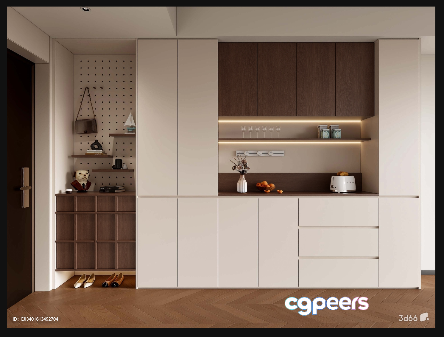 Modern Kitchen Cabinet 3D Model - 21557 - VRAY Render