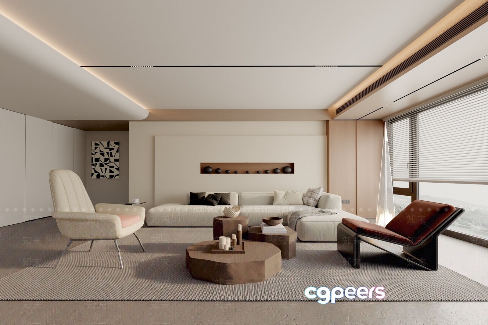 Modern Living Room 3D Model - 22804 - VRAY Render