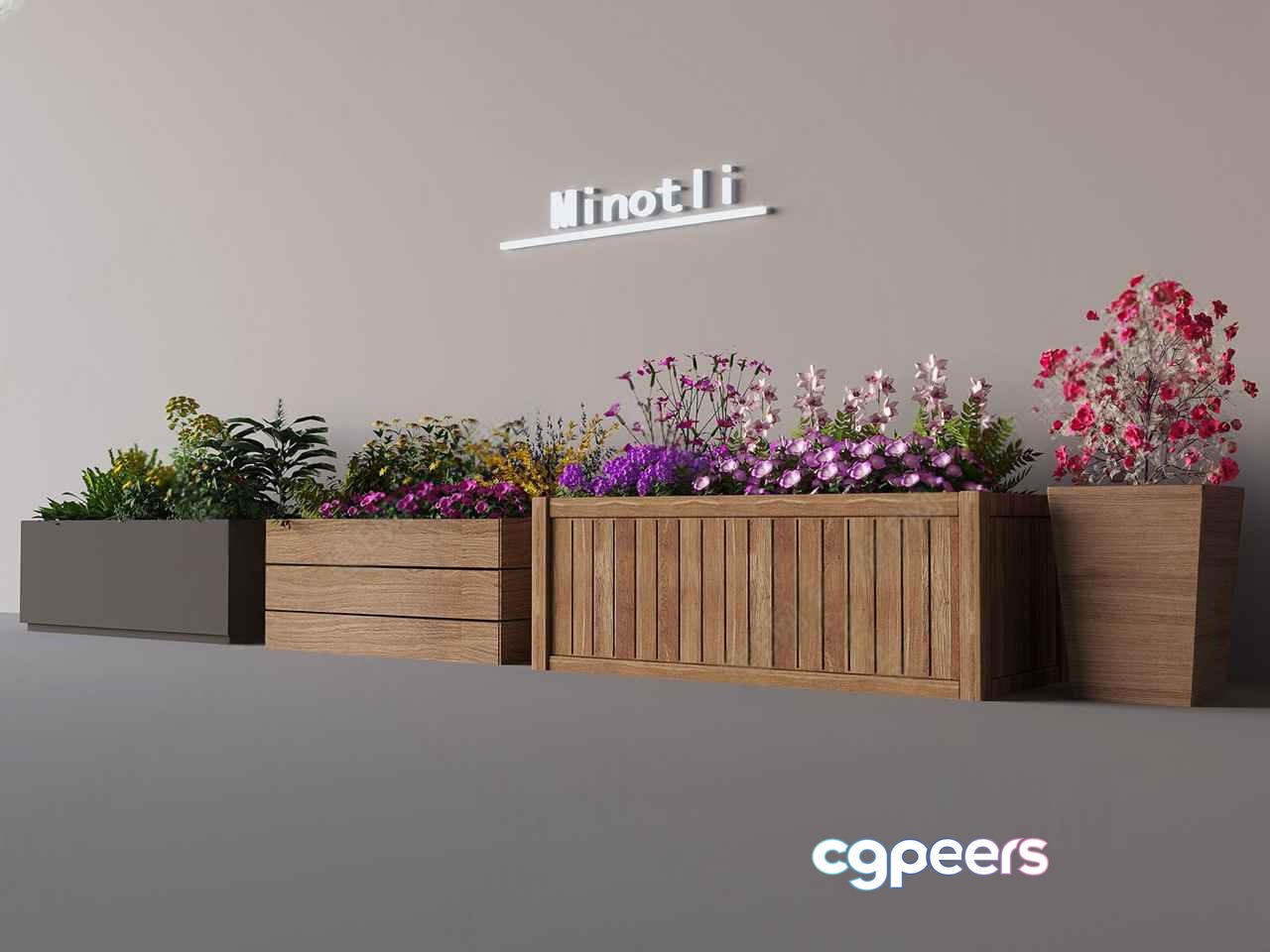 Wooden Flower Boxes 3D Model - 8960 - VRAY Render