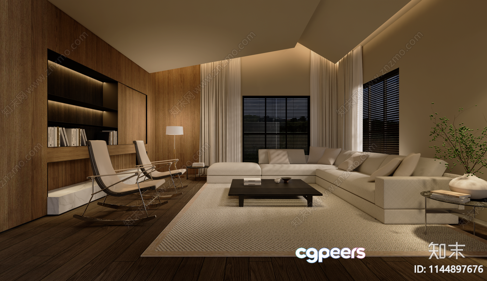 Modern Living Room 3D Model - 4111 - VRAY Render Modern Living Room 3D Model - 4111 - VRAY Render
