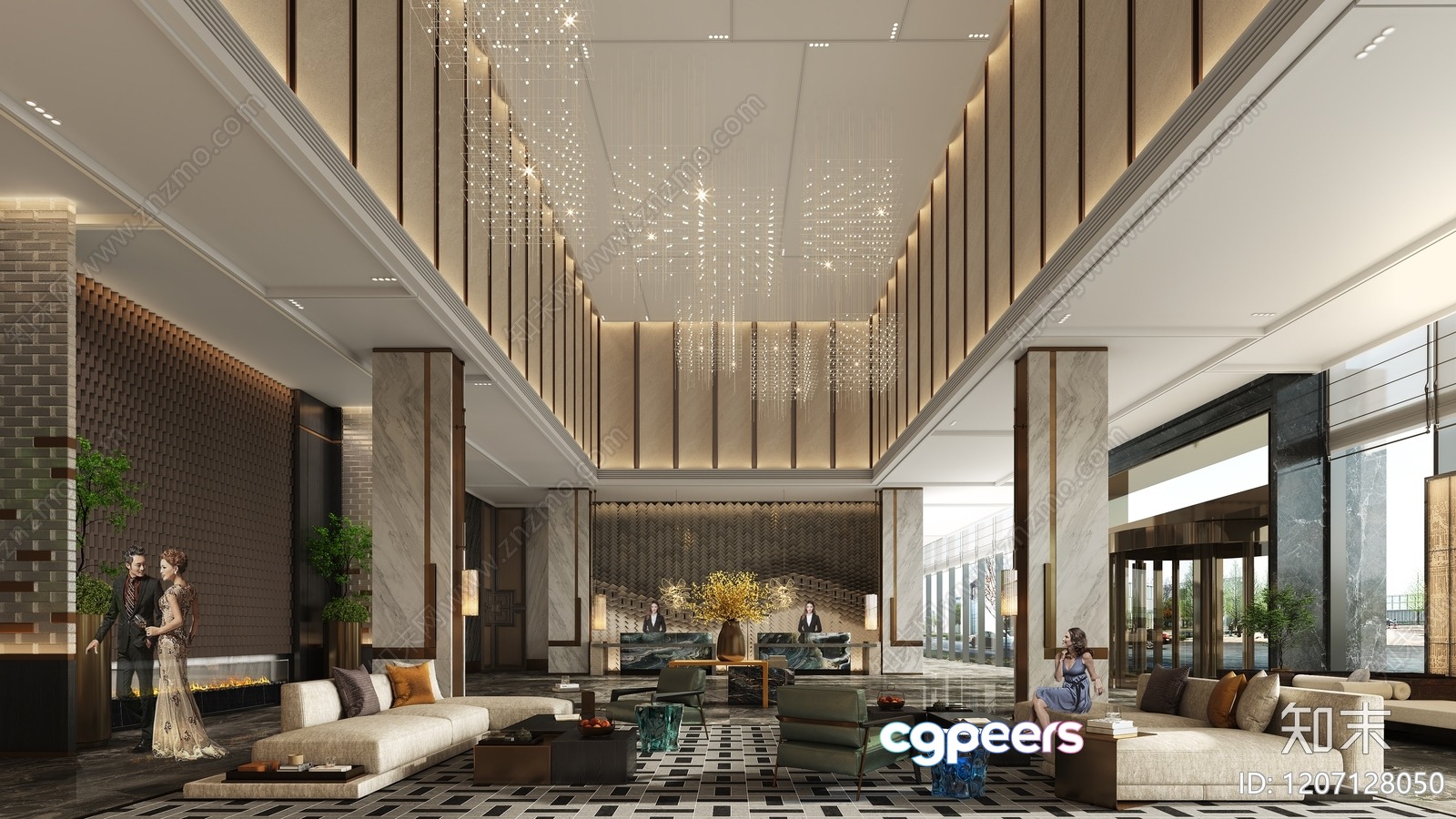 Modern Hotel Lobby 3D Model - 4168 - CORONA Render Modern Hotel Lobby 3D Model - 4168 - CORONA Render
