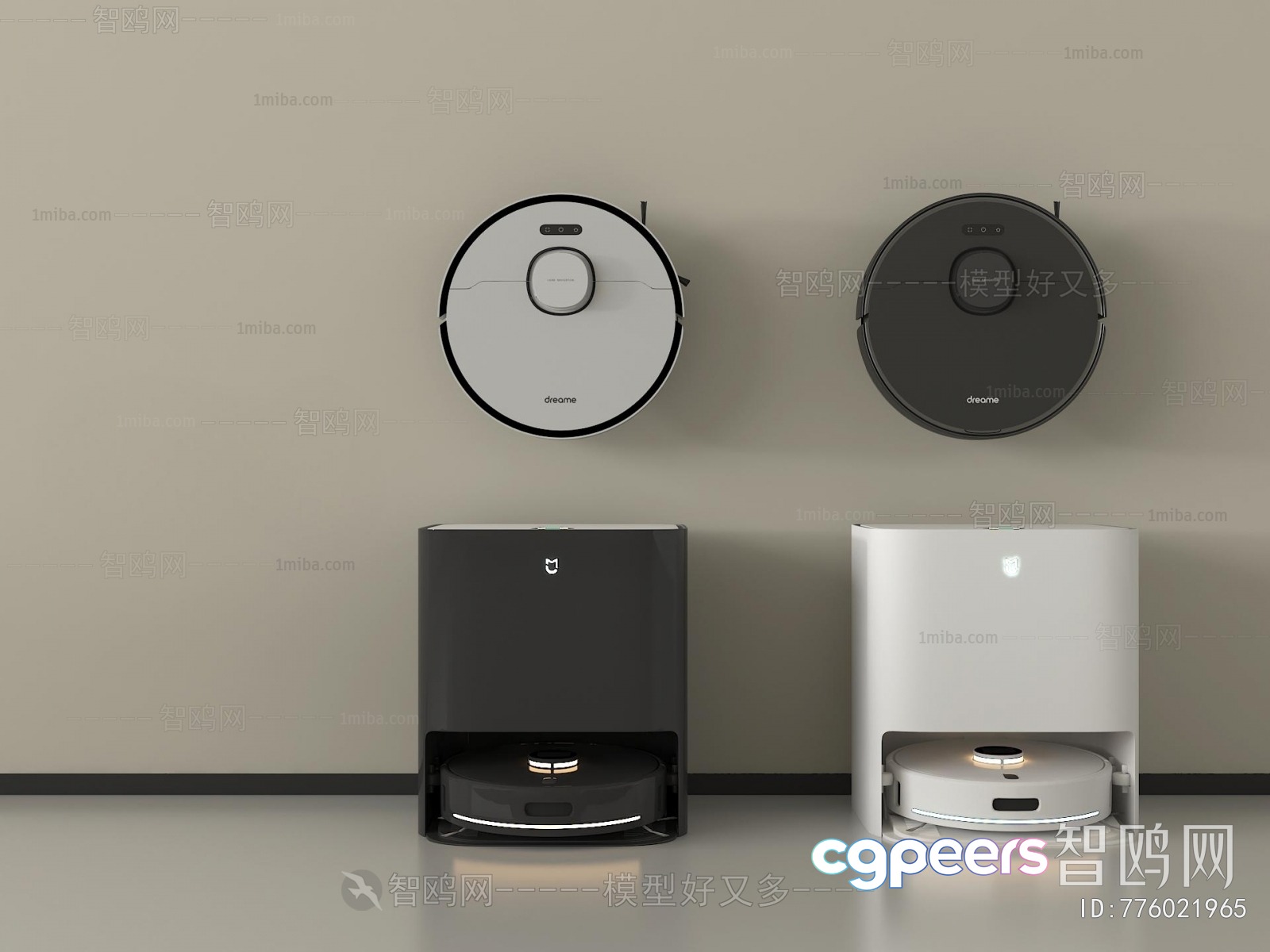 Modern Robot Vacuum Cleaners 3D Model - 12214 - VRAY Render