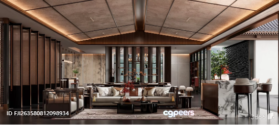 Modern Living Room 3D Model - 17071 - VRAY Render Modern Living Room 3D Model - 17071 - VRAY Render