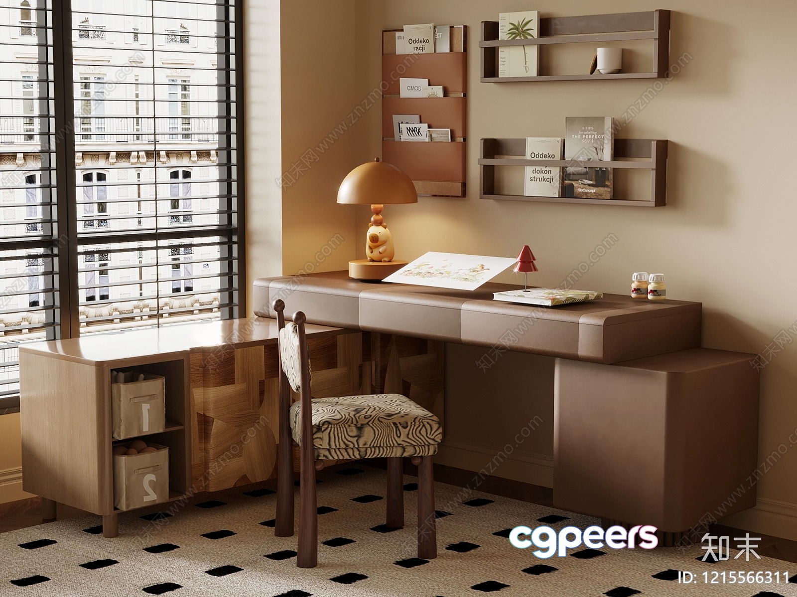 Modern Home Office 3D Model - 17000 - VRAY Render